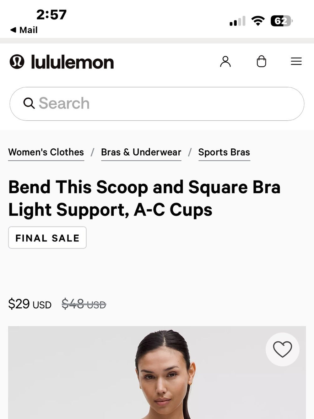 lululemon athletica Black Scoop and Square Light Support Sports Bra